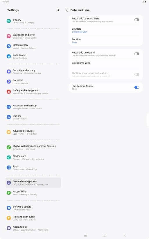Press the indicator next to 