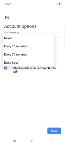 Press the required setting.