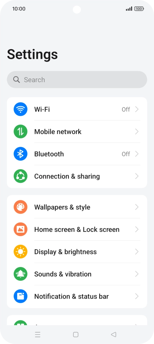 Press Mobile network.
