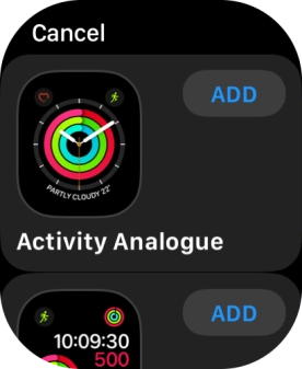 Press the required watch face.