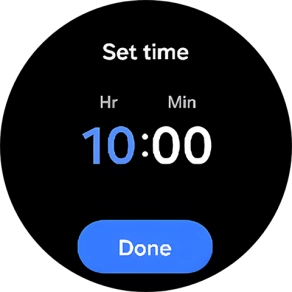 Slide your finger up or down on the screen to set the required time.