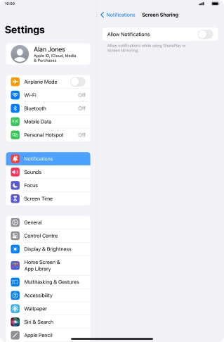 Press the indicator next to 