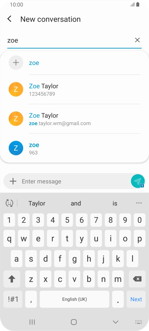 Press the required contact.