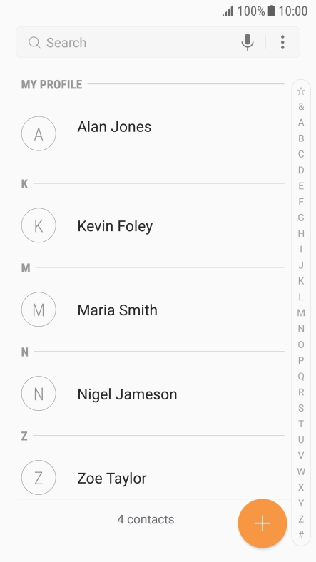 Press the new contact icon.