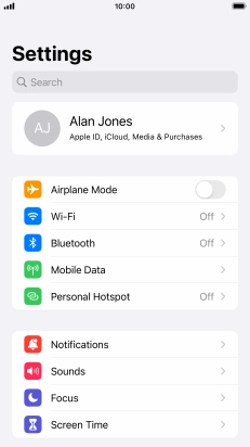 Press Personal Hotspot.