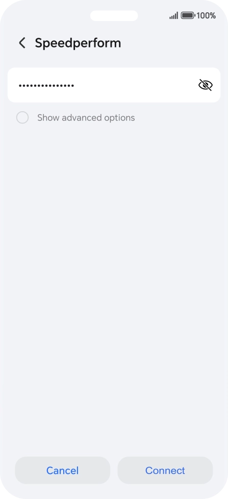 Key in the password for the Wi-Fi network and press Connect.