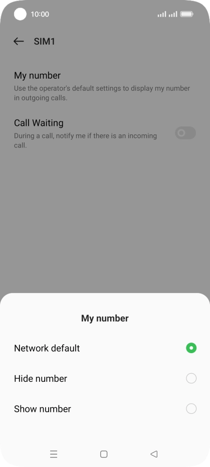 Press Show number to turn on caller identification.