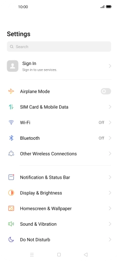 Press SIM Card & Mobile Data.
