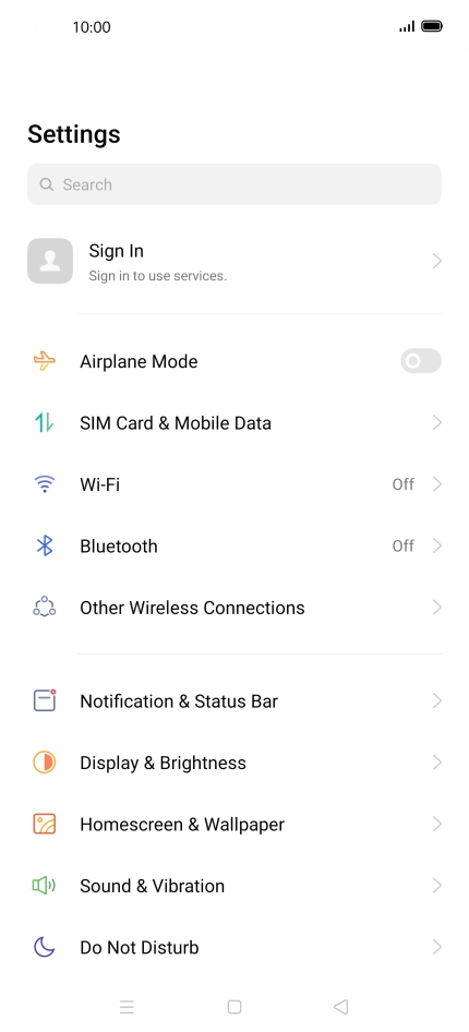Press Notification & Status Bar.