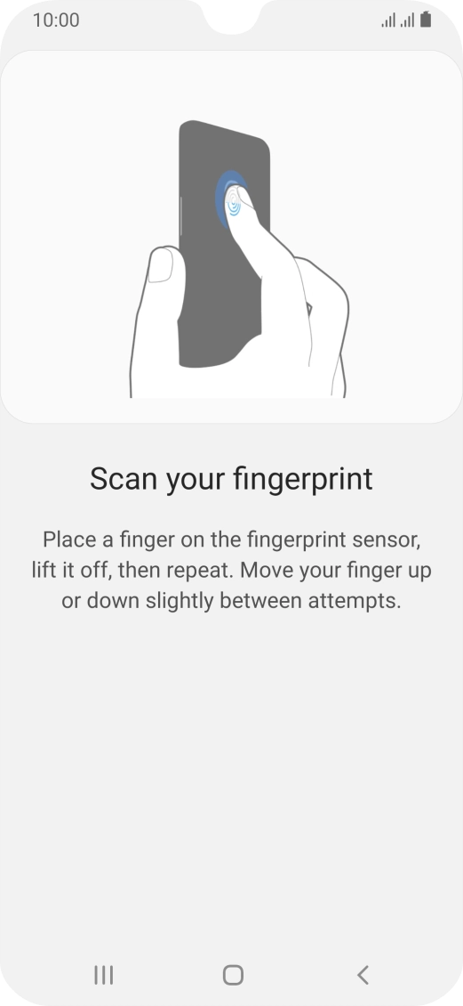Follow the instructions on the screen to create the phone lock code using your fingerprint.