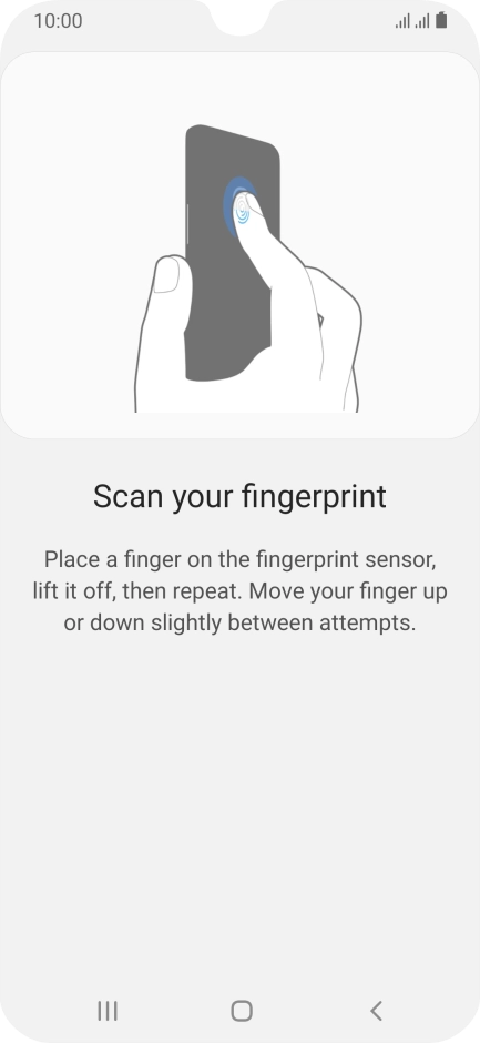 Follow the instructions on the screen to create the phone lock code using your fingerprint.