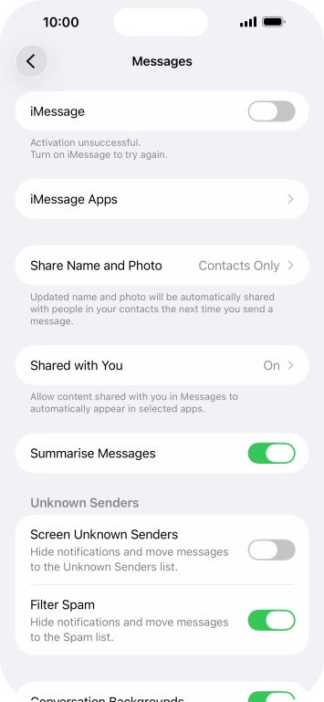 Press the indicator next to 
