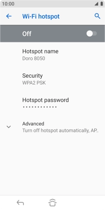 Press Hotspot name.