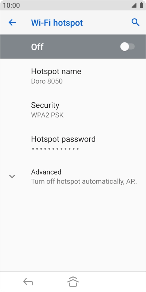Press Hotspot name.