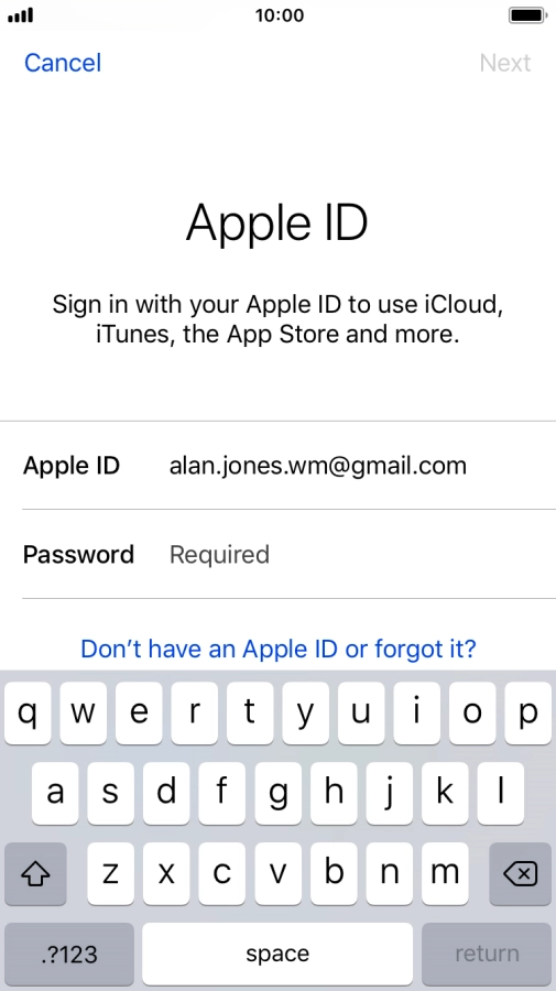 Press the field next to 