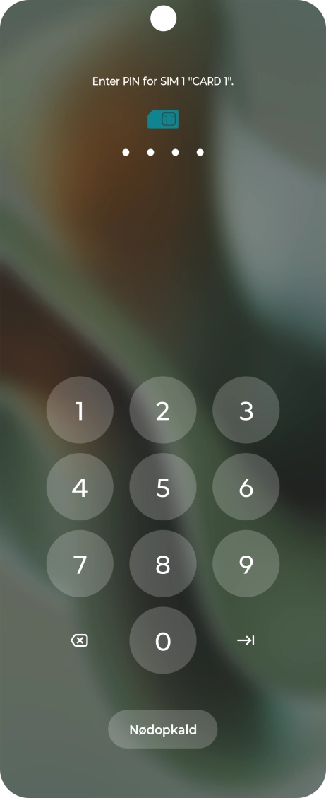 If your SIM is locked, key in your PIN and press arrow right. The default PIN is 1111.