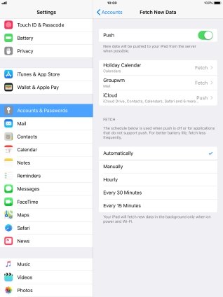Press the indicator next to 