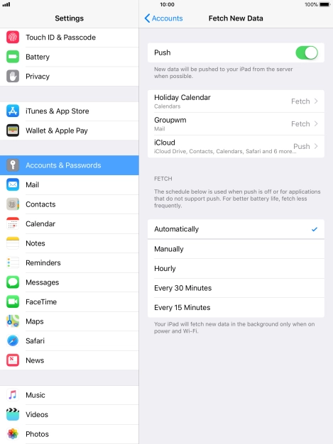 Press the indicator next to 