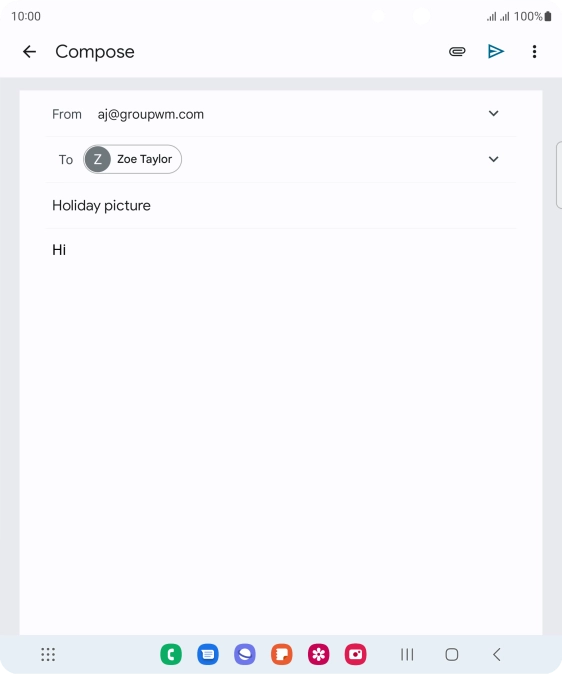Press the attachment icon.