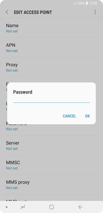 Key in secure and press OK.