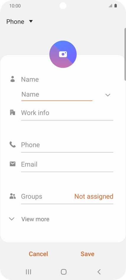 Press Name and key in the required name.