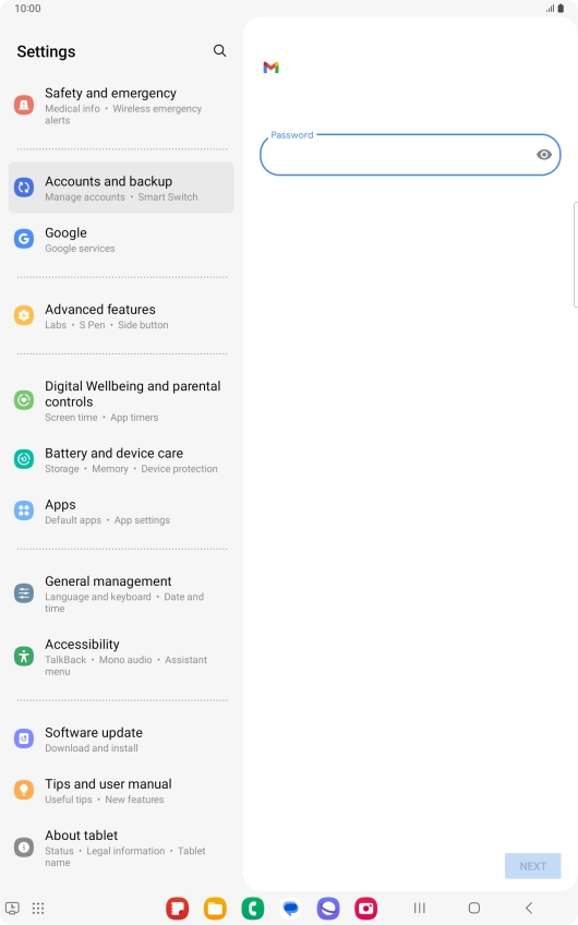 Press the field below 