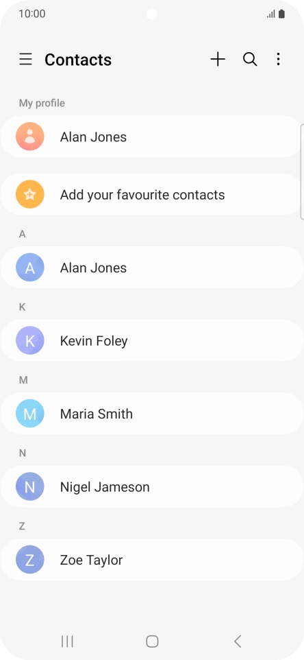 Press the new contact icon.