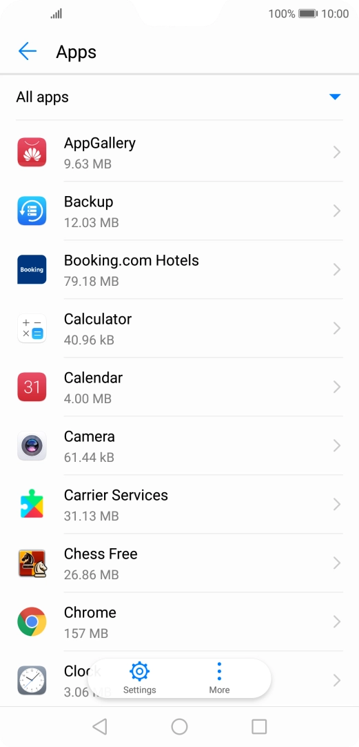 Press the required app.