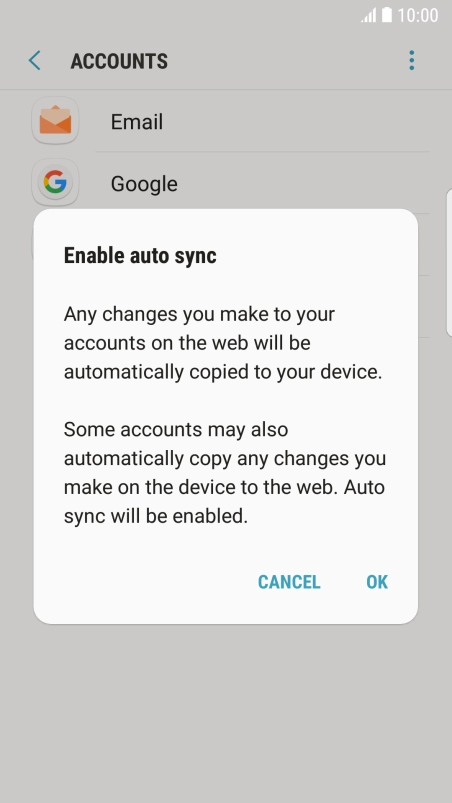 Press OK to turn on the function.