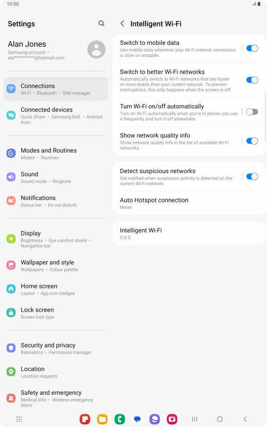 Press the indicator next to 
