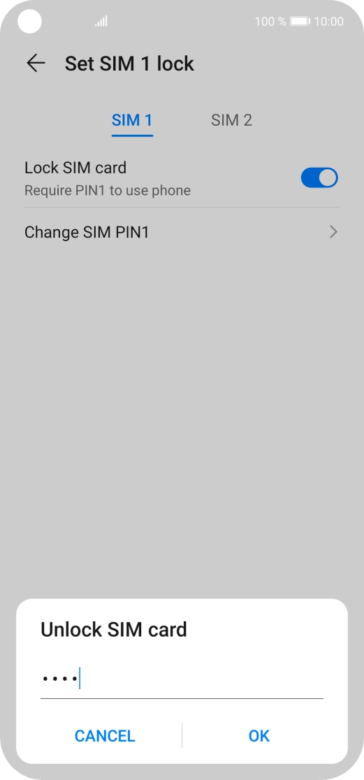 Key in your PIN and press OK. The default PIN is 1111.