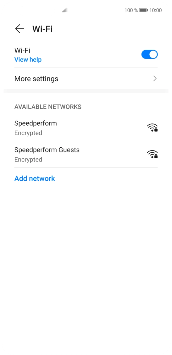 Press the required Wi-Fi network.