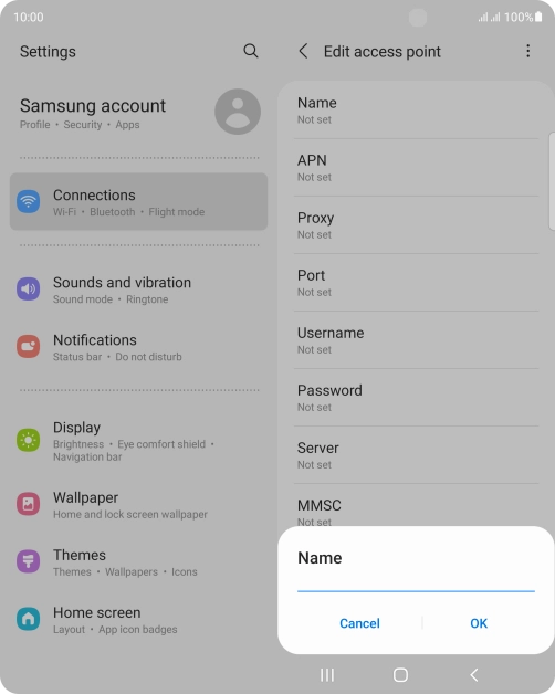 Key in EE MMS and press OK.