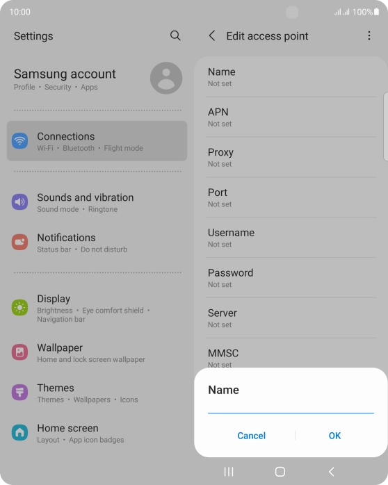 Key in EE MMS and press OK.