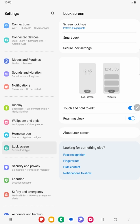 Press Screen lock type and key in the additional lock code you created earlier.
