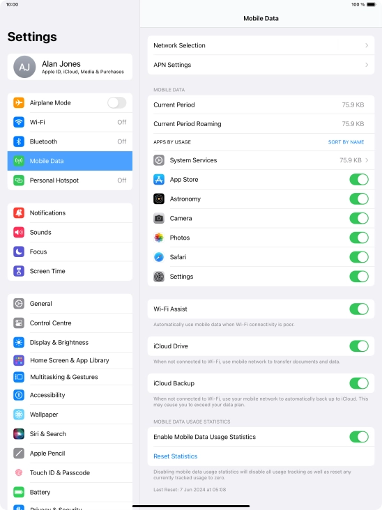 Press the indicator next to 