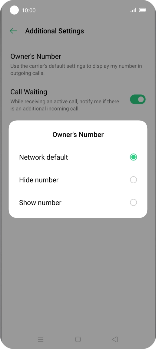 Press Show number to turn on caller identification.