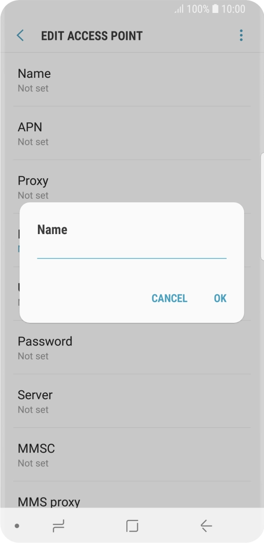 Key in EE Internet and press OK.