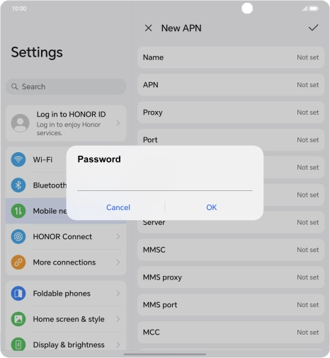 Key in secure and press OK.