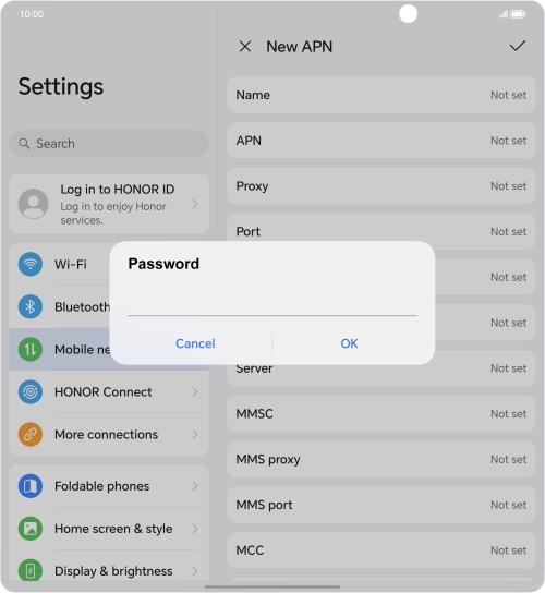 Key in secure and press OK.