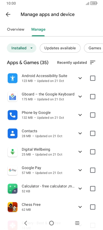 Press the required app.