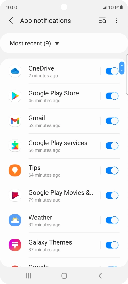 Press the drop down list.
