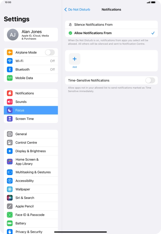 Press the indicator next to 