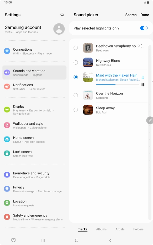 Once you've found a ring tone you like, press Done.