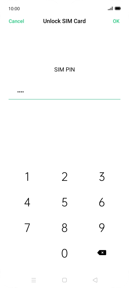 Key in your PIN and press OK. The default PIN is 1111.