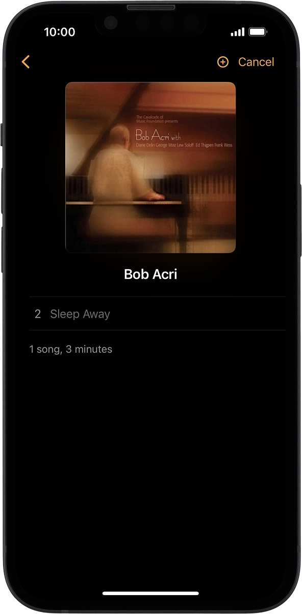 On your phone: Press the add icon to transfer the audio files to your Apple Watch.