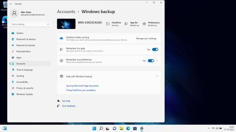 Click Manage sync settings.