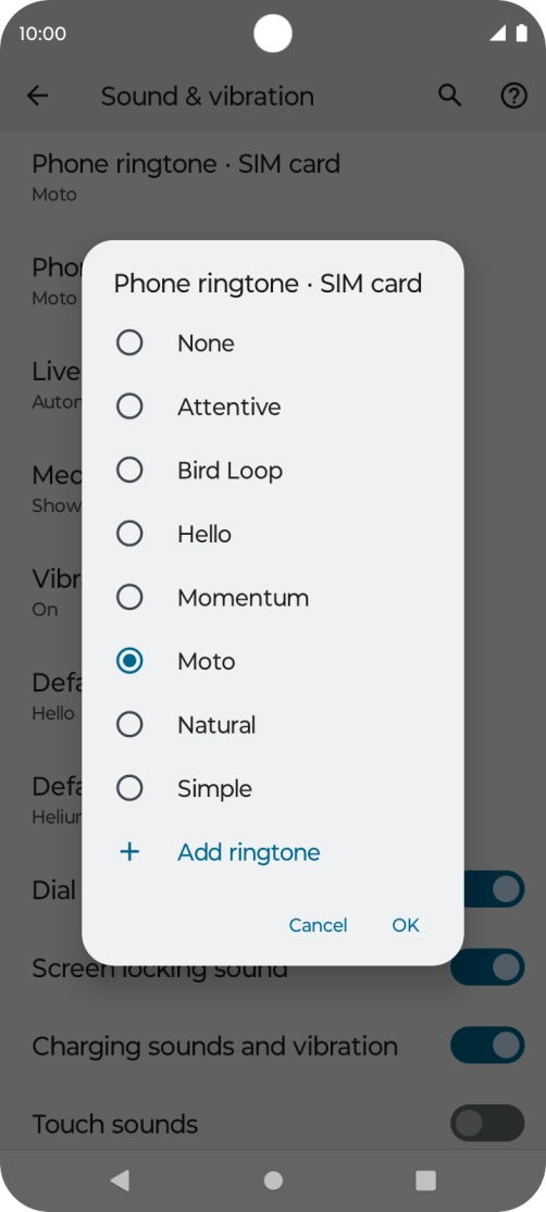 Press the required ring tones to hear them.