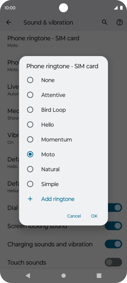 Press the required ring tones to hear them.