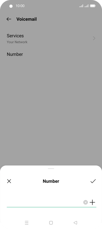 Key in +447953222222 and press the confirm icon.